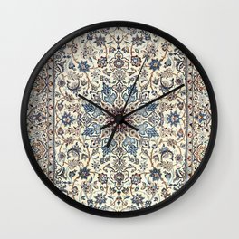 Persia Old Century Authentic Colorful Dusty Blue Gray Grey Vintage Accent Patterns Wall Clock