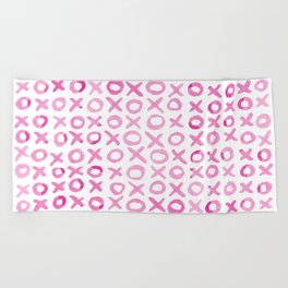 Xoxo valentine's day - pink Beach Towel