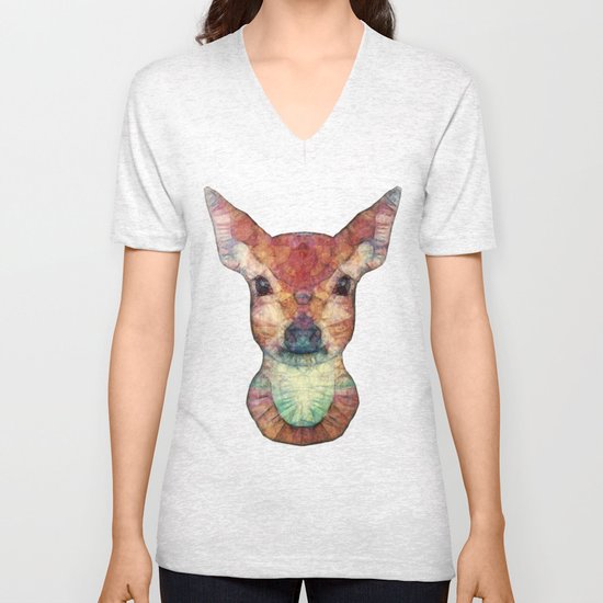 Abstract Fawn Unisex V-Neck