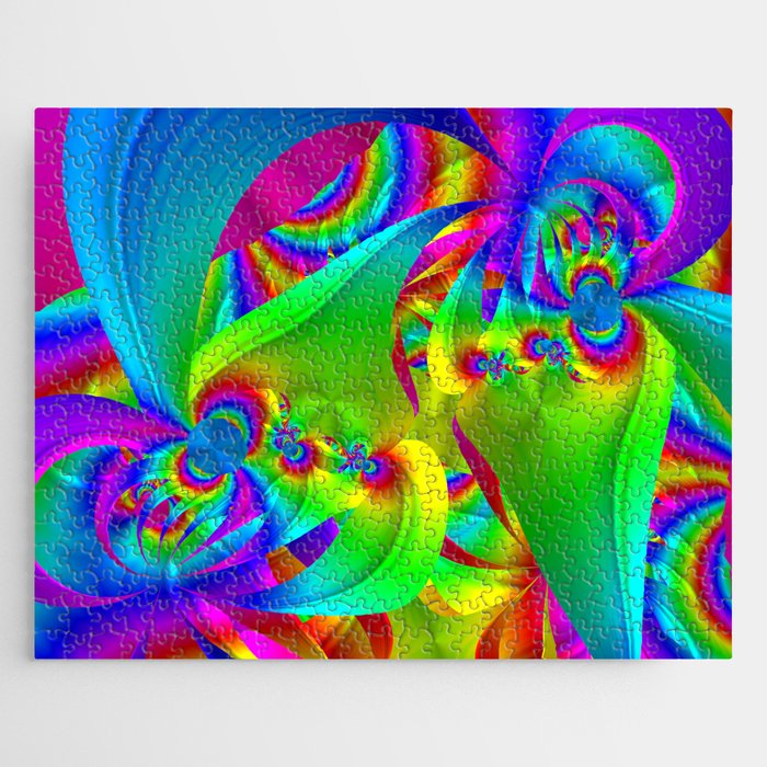 FRACTAL PATTERN RAINBOW-COLORED 2 Jigsaw Puzzle