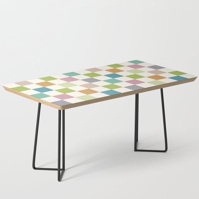 Retro Colorful Checkered Pattern II Coffee Table