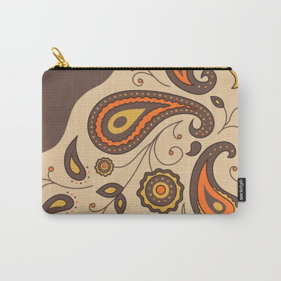 Paisley Brown Pattern Carry-All Pouch