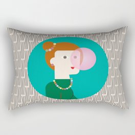The girl and the bubble gum Rectangular Pillow