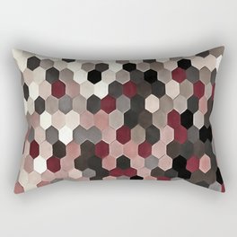 Hexagon Pattern In Gray and Burgundy Autumn Colors Rectangular Pillow