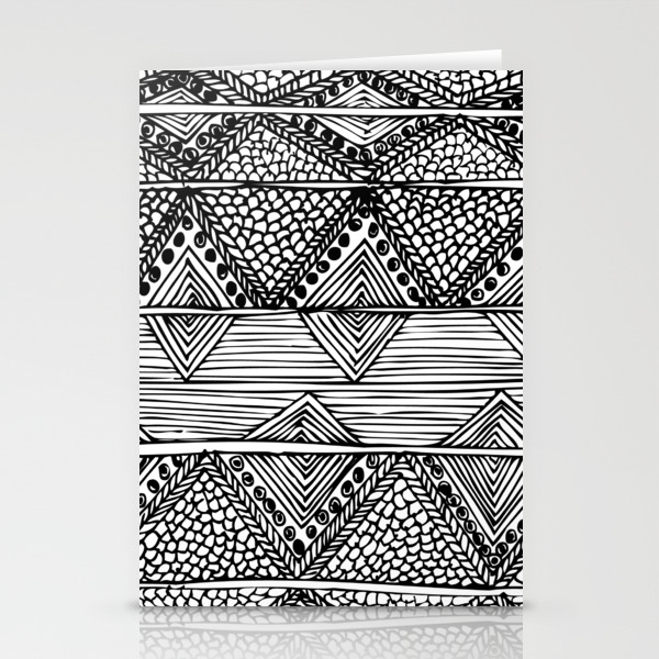 Abstract Black And White Digitised Hand Drawing Art Stationery