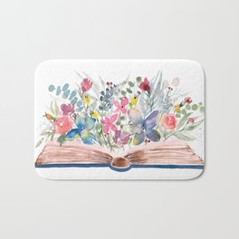 Open book Garden | Watercolor | Art Bath Mat