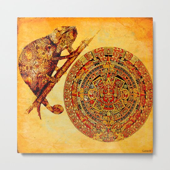 The camouflage of the Aztec chameleon Metal Print
