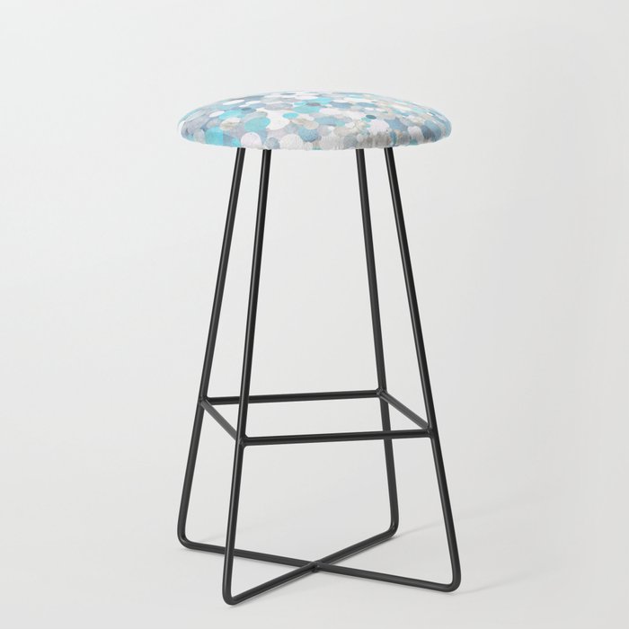 Blue And White Abstract Modern Art - Cool Breeze Bar Stool