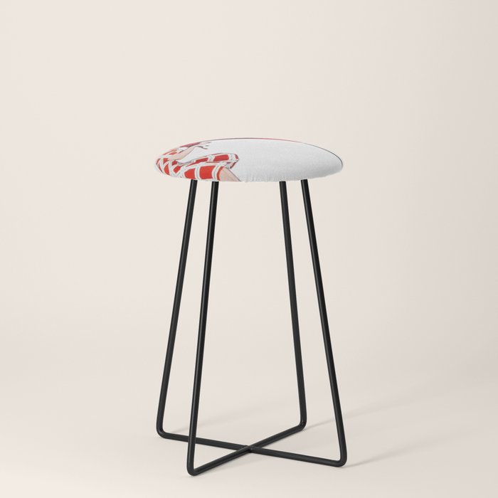 Woman Big Glass Cocktail Vintage Old Wine Counter Stool