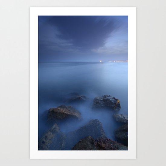 "Blue sea". Blue hour. Art Print