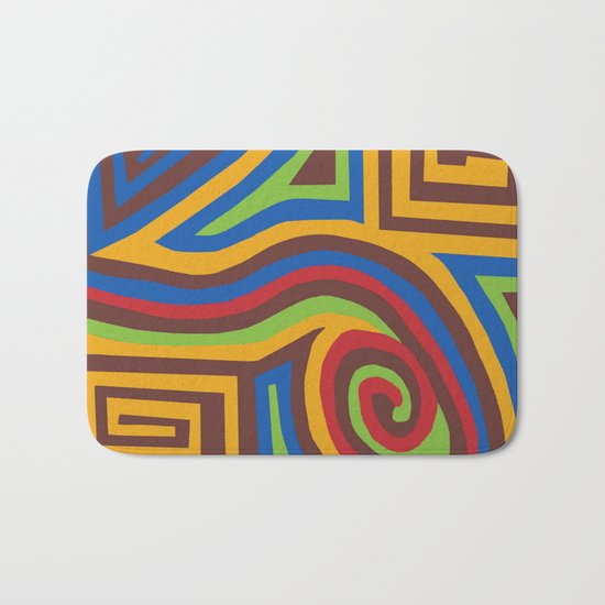 Red Swirl Bath Mat