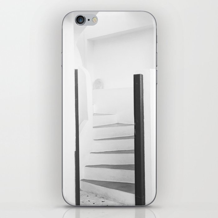 Santorini Oia Stairs Black White #2 #wall #art #society6  iPhone Skin