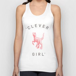 Clever Girl Unisex Tanktop | Curated, Quote, University, Velociraptor, Jurassic, Animal, Message, Dino, Vintage, Dinosaure 