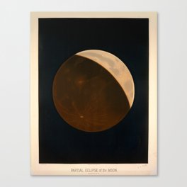 Partial eclipse of the Moon by Étienne Léopold Trouvelot (1874) Canvas Print