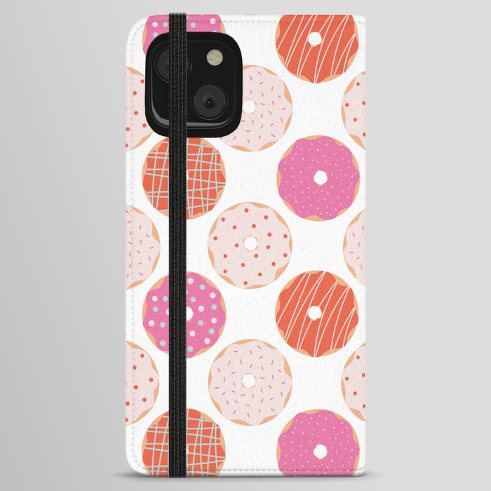 Donuts Pattern - Pink & Orange iPhone Wallet Case