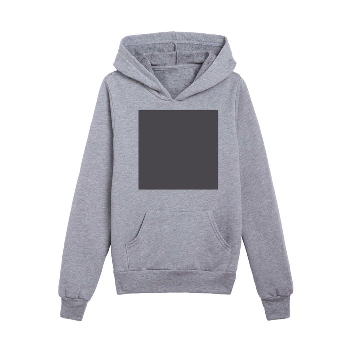 Dark Gray Solid Color Pantone Magnet 19-3901 TCX Shades of Black Hues Kids Pullover Hoodie