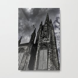Edinburgh Steeple Metal Print | Edinburgh, Christian, Black and White, Clock, Religion, Scotland, Digital, Photo, Travel, Steeple 