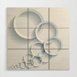 Abstract Techno Bubble Grey Background. Wood Wall Art