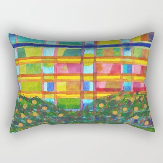 Tree In Front Of A Building Rectangular Pillow