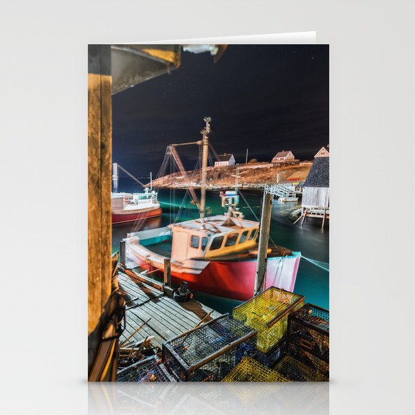 Peggy's Cove by Night Stationery Cards