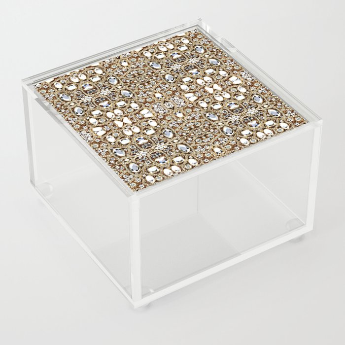 jewelry gemstone silver champagne gold crystal Acrylic Box