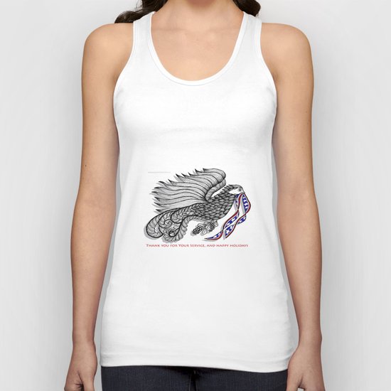 Veterans Happy Holiday and Thank You for Your Service - Zentangle Illustration Unisex Tank Top