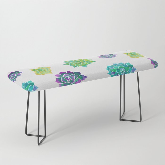 Succulents bloom pattern Bench