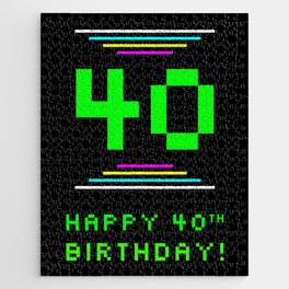 [ Thumbnail: 40th Birthday - Nerdy Geeky Pixelated 8-Bit Computing Graphics Inspired Look Jigsaw Puzzle ]