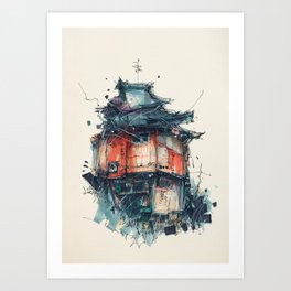Japanese Hut Art Print