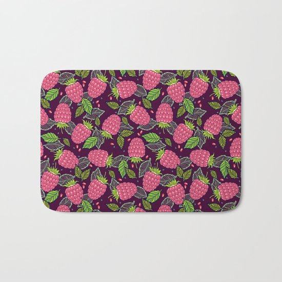 Juicy raspberries Bath Mat
