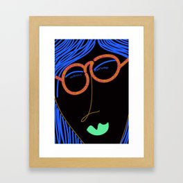 The lady with glasses Framed Art Print