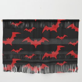 Halloween Bats Black & Red Wall Hanging
