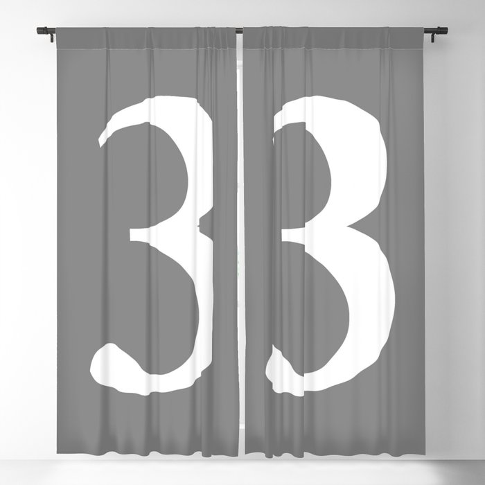 3 (WHITE & GRAY NUMBERS) Blackout Curtain