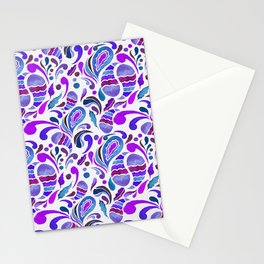 Paisley Blast - Purple Blue Palette Stationery Card