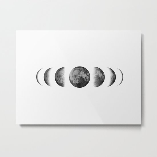Phases of the moon - Scandinavian art Metal Print
