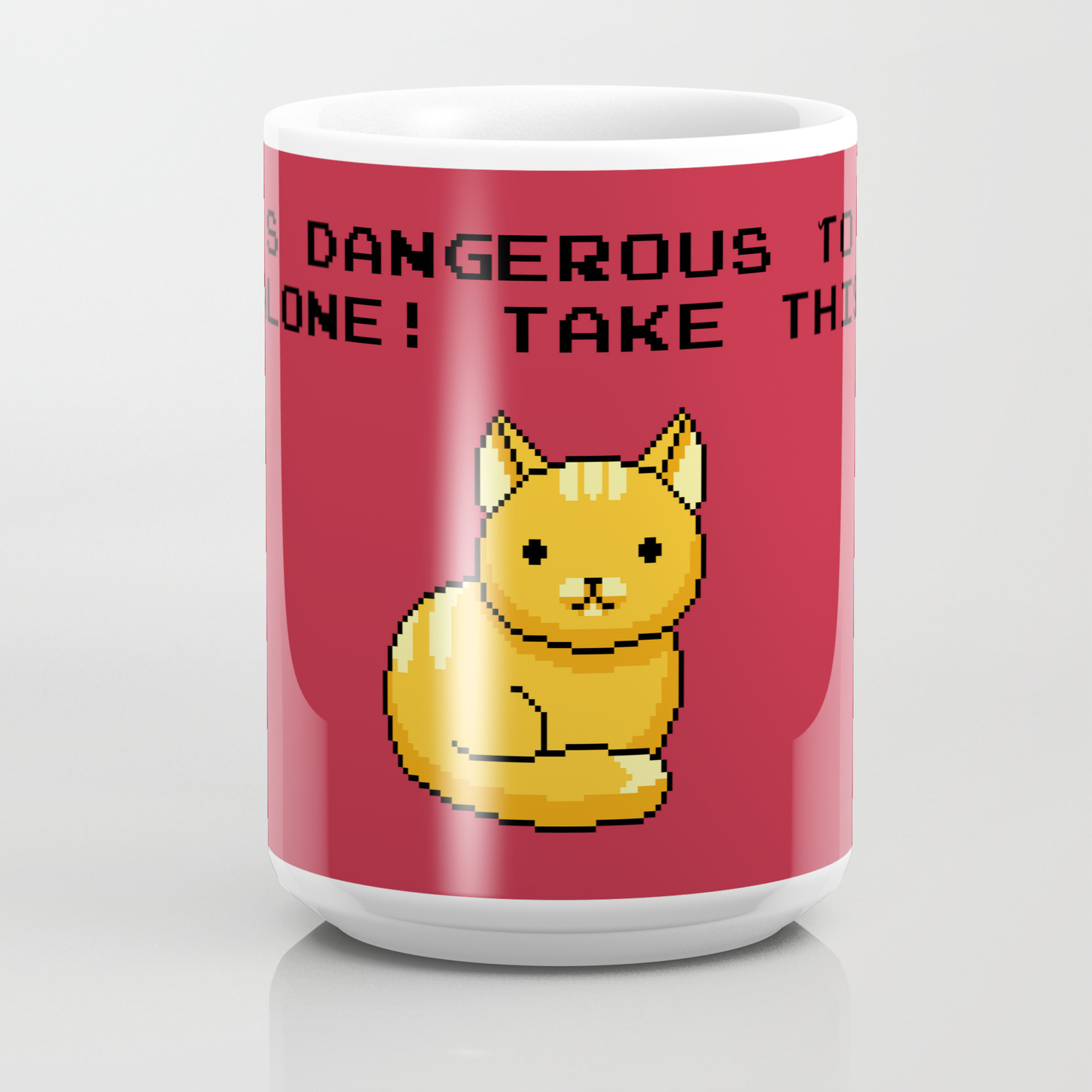 Its Dangerous To Go Alone Take This Cat Coffee Mug By Tobefonseca