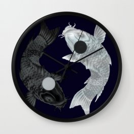 Yin Yang Koi Wall Clock