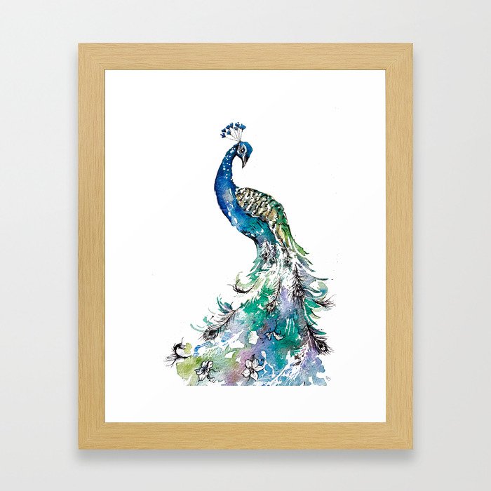 The Elegant Peacock Framed Art Print