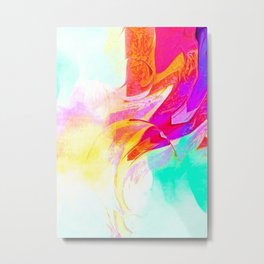 Watercolor afterglow anstract Metal Print | Colorful, Digital, Painting, Waves, Abstract, Pattern, Coastal, View, Abstractdesign, Seascape 