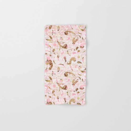 Pink Brown Swirls Hand & Bath Towel