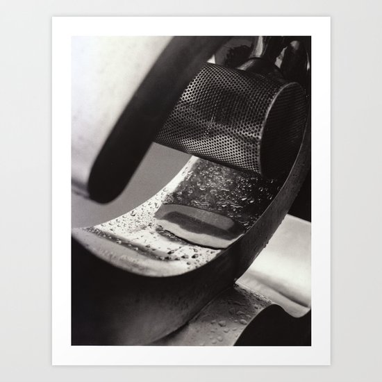 Droplets on Metal Art Print