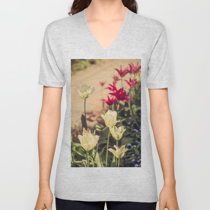 Tulip Path V Neck T Shirt