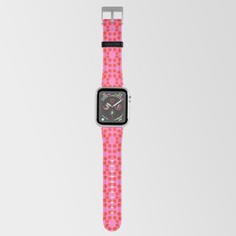 Mid-Century Modern Dots Red On Hot Pink Apple Watch Band
