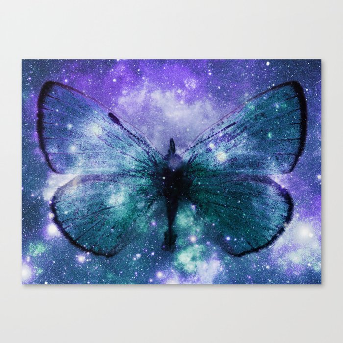 Celestial Butterfly Violet Turquoise Teal Canvas Print