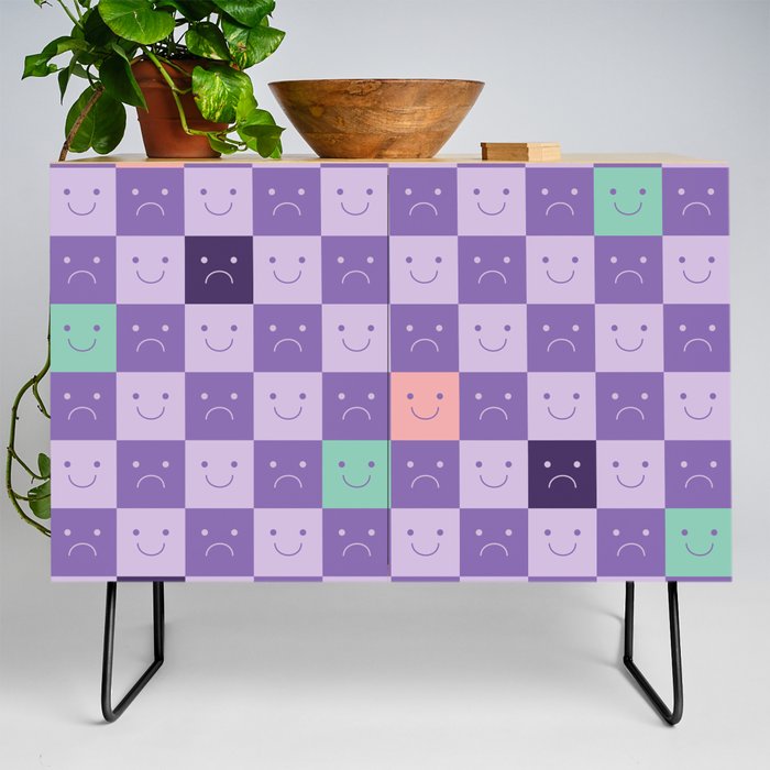 Plaid of Emotions pattern lilac Credenza
