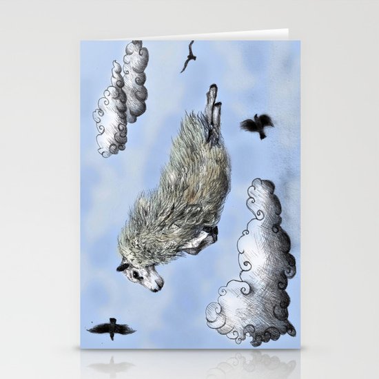 Flying sheep Stationery Cards
