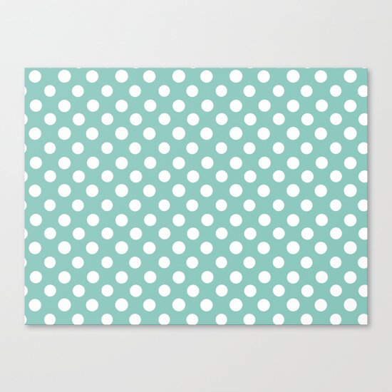 Beautiful HOME- Girls just wanna have dots - turquoise Canvas Print