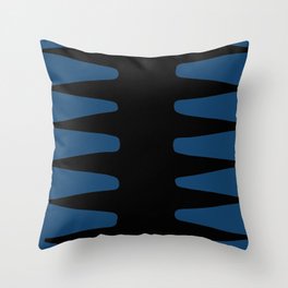 Blue black minimal retro boho aesthetic design Throw Pillow