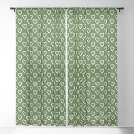  Green and white hearts for Valentines day Sheer Curtain