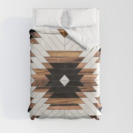 Urban Tribal Pattern No.5 - Aztec - Concrete and Wood Duvet Cover